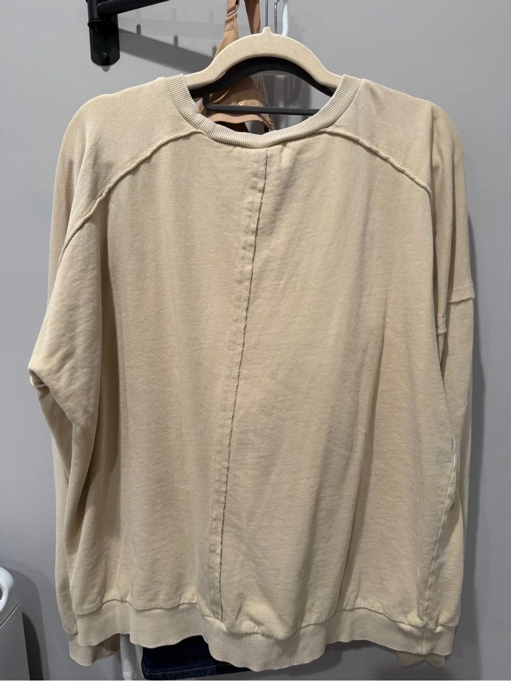 easel Cream Ribbed Neck Pullover - Picture 5 of 6